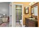 Bathroom with granite vanity, shower, and toilet at 4542 Park Lake N Ter # 4542, Bradenton, FL 34209