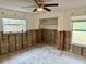 Bedroom with exposed framing, under renovation at 1711 Michigan Ne Ave, St Petersburg, FL 33703