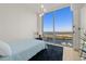 Bedroom with water view and modern decor at 5120 Marina Way # 16002, Tampa, FL 33611