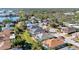 Aerial view of the house with a backyard pool and lanai at 5280 Echo Ln, Sarasota, FL 34233