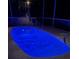 Luminous blue pool at night, ideal for nighttime swims at 209 Westwinds Dr, Palm Harbor, FL 34683