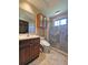 Bathroom with shower, vanity, and modern toilet at 3050 Wentworth Way, Tarpon Springs, FL 34688