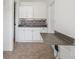 Small kitchen with white cabinets and granite countertop at 3414 W Louisiana Ave, Tampa, FL 33614