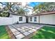 Modern paved patio with artificial turf landscaping at 1220 Dr Ml King Jr St N, Safety Harbor, FL 34695