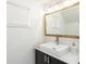 Modern bathroom with a stylish sink, vanity, and large mirror at 4445 Amberly Oaks Ct, Tampa, FL 33614