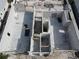 Bird's eye view of the under-construction home, showing interior walls and layout at 6457 1St Palm Pt, St Pete Beach, FL 33706