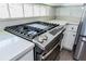 Close-up of the stainless steel cooktop with quartz countertop in the kitchen at 14324 Moon Flower Dr, Tampa, FL 33626