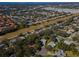 Wide aerial view of a residential area with mature trees and well-maintained lawns at 2640 Westchester N Dr, Clearwater, FL 33761
