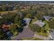 Aerial view of house and cul-de-sac at 2640 Westchester N Dr, Clearwater, FL 33761