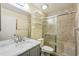 Clean bathroom with marble vanity and a shower/tub combo at 1508 Ingram Dr # 20, Sun City Center, FL 33573