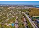 Aerial view showing home location near community pool and tennis court at 1901 Lennox E Rd # 1901, Palm Harbor, FL 34683