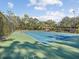 Community tennis court with green surface and net at 1901 Lennox E Rd # 1901, Palm Harbor, FL 34683