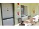 Private condo entrance with seating area and fire extinguisher at 20853 Haulover Cv # A8, Lutz, FL 33558