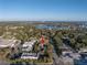 Aerial view showcasing the home's location near the water and local businesses at 323 30Th N Ave, St Petersburg, FL 33704