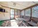 Relaxing screened porch with wicker furniture and tiled flooring at 3529 Windham Dr, Holiday, FL 34691