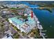 Aerial view showing building location near marina and waterways at 399 2Nd St # 718, Indian Rocks Beach, FL 33785