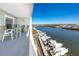 Balcony with water and marina views at 399 2Nd St # 718, Indian Rocks Beach, FL 33785
