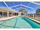 Inviting, refreshing pool with a screened enclosure at 5040 Porpoise Pl, New Port Richey, FL 34652