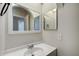 Small bathroom with vanity, single sink and mirror at 11339 Gulfstream Blvd, Port Charlotte, FL 33981