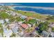 Aerial view of the home and surrounding neighborhood near the water at 1925 Beach Se Dr, St Petersburg, FL 33705