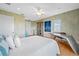 Bright bedroom with a unique desk, ceiling fan, and hardwood flooring at 1925 Beach Se Dr, St Petersburg, FL 33705
