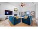 Cozy living room features a fireplace and comfortable sofas at 1925 Beach Se Dr, St Petersburg, FL 33705