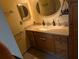 Well-lit bathroom features a sink vanity with plenty of storage and updated fixtures at 3407 King George Ln, Seffner, FL 33584