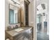 Elegant bathroom with a modern vanity and designer finishes at 5120 W Longfellow Ave, Tampa, FL 33629