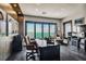 Luxurious home office features water views and built-in shelving at 5120 W Longfellow Ave, Tampa, FL 33629