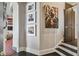 Stunning staircase with dark wood and modern metal accents at 5120 W Longfellow Ave, Tampa, FL 33629