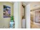 Convenient laundry closet with stackable washer and dryer at 851 Bayway Blvd # 201, Clearwater, FL 33767