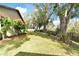 Landscaped backyard with mature trees and lush greenery at 1121 Belladonna Dr, Brandon, FL 33510