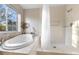 Bathroom showcasing a soaking tub next to the walk-in shower at 18127 Sandy Pointe Dr, Tampa, FL 33647