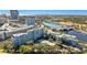 Aerial view of One Laurel Place, highlighting its waterfront location and surrounding cityscape at 201 W Laurel St # 503, Tampa, FL 33602