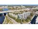 Aerial view of One Laurel Place, showcasing its location near the river and city at 201 W Laurel St # 503, Tampa, FL 33602