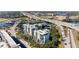 Aerial view showcasing One Laurel Place's location, highlighting its proximity to the river and highway at 201 W Laurel St # 503, Tampa, FL 33602