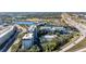 Aerial view of One Laurel Place, emphasizing its multi-building complex and river proximity at 201 W Laurel St # 503, Tampa, FL 33602