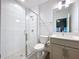 Modern bathroom with a large shower and gray vanity at 2511 N Grady N Ave # 59, Tampa, FL 33607