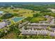 Aerial view showcasing the community layout and a pond at 1020 Blackwater Dr, Wesley Chapel, FL 33543