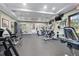 Well-equipped gym with treadmills and weight machines under recessed lighting and mounted TVs at 11240 Ragsdale Ct, New Port Richey, FL 34654