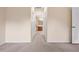 Bathroom access from a well-lit hallway with carpeted floors at 11240 Ragsdale Ct, New Port Richey, FL 34654