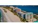 Aerial view of beachfront condos with ocean and beach views at 1390 Gulf Blvd # Ph-1, Clearwater Beach, FL 33767