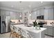 Modern kitchen with gray cabinets, quartz countertops, and stainless steel appliances at 3234 Sunrise Spring Pl, Brandon, FL 33511