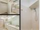 Bathroom featuring a double vanity, shower, and walk-in closet at 5733 Heronpark Pl, Lithia, FL 33547