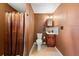 Clean bathroom with shower, toilet, and vanity at 7505 Eastmoor Ct, Tampa, FL 33615