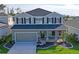 Two-story house with a gray exterior, two-car garage and landscaped yard at 10507 Daybreak Gln, Parrish, FL 34219