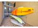 Outdoor kayak and paddleboard storage at 460 Paula S Dr # 101, Dunedin, FL 34698