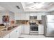 Modern kitchen with granite countertops and stainless steel appliances at 460 Paula S Dr # 101, Dunedin, FL 34698