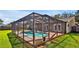 Screened-in pool with brick paver deck, offering a private oasis in the backyard at 7801 17Th N Way, St Petersburg, FL 33702