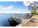 Enjoy this waterfront dock, complete with seating and a boat lift at 152 Carlyle Dr, Palm Harbor, FL 34683